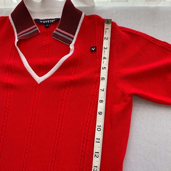 Movetes Dress Womens Size XS  Golf Cricket Pickleball Red Knit V-Neck - Picture 7 of 12